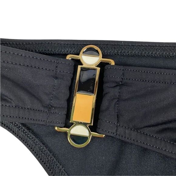 Victoria's Secret Black Bikini Bottom with metal accents size Small - Picture 5 of 6
